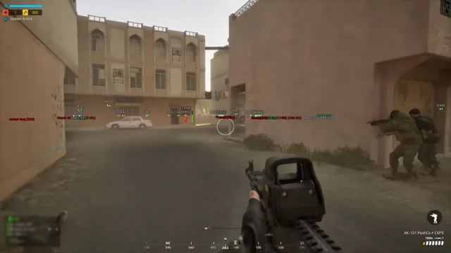 Squad grouped on cap with one player on overwatch